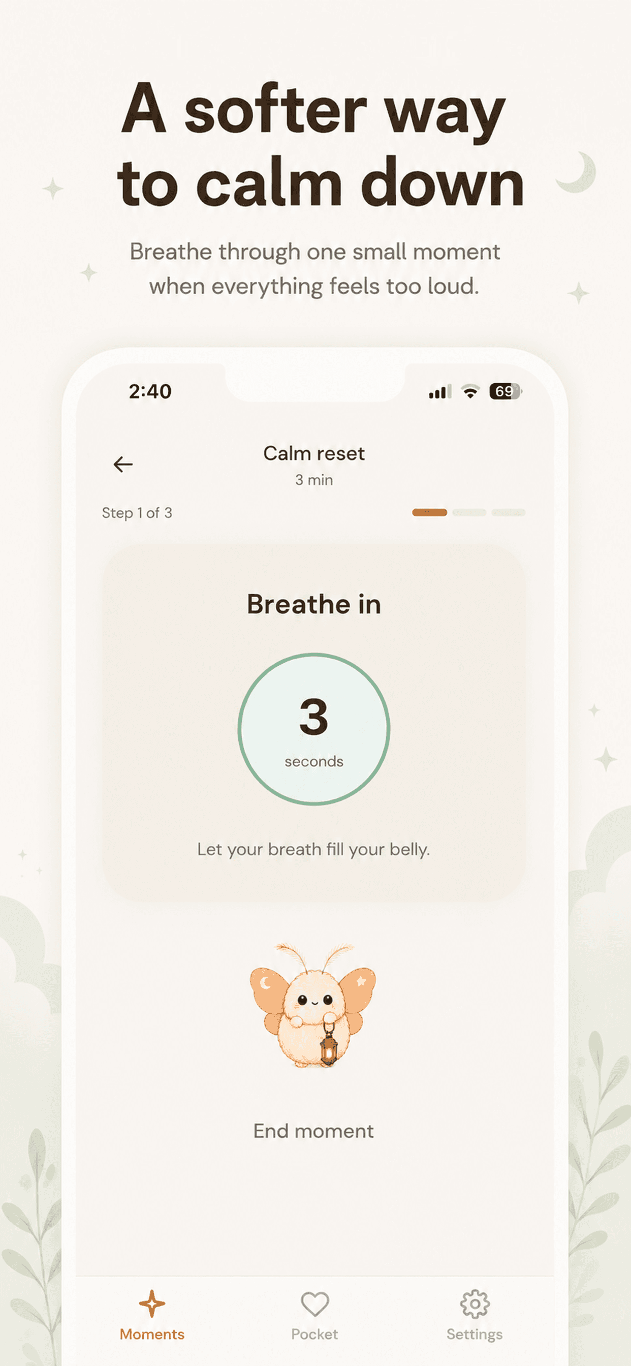 A softer way to calm down — Calm reset preview